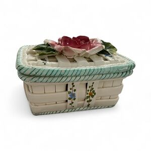 Vintage-Style Capodimonte Style lidded Basket from Italy
